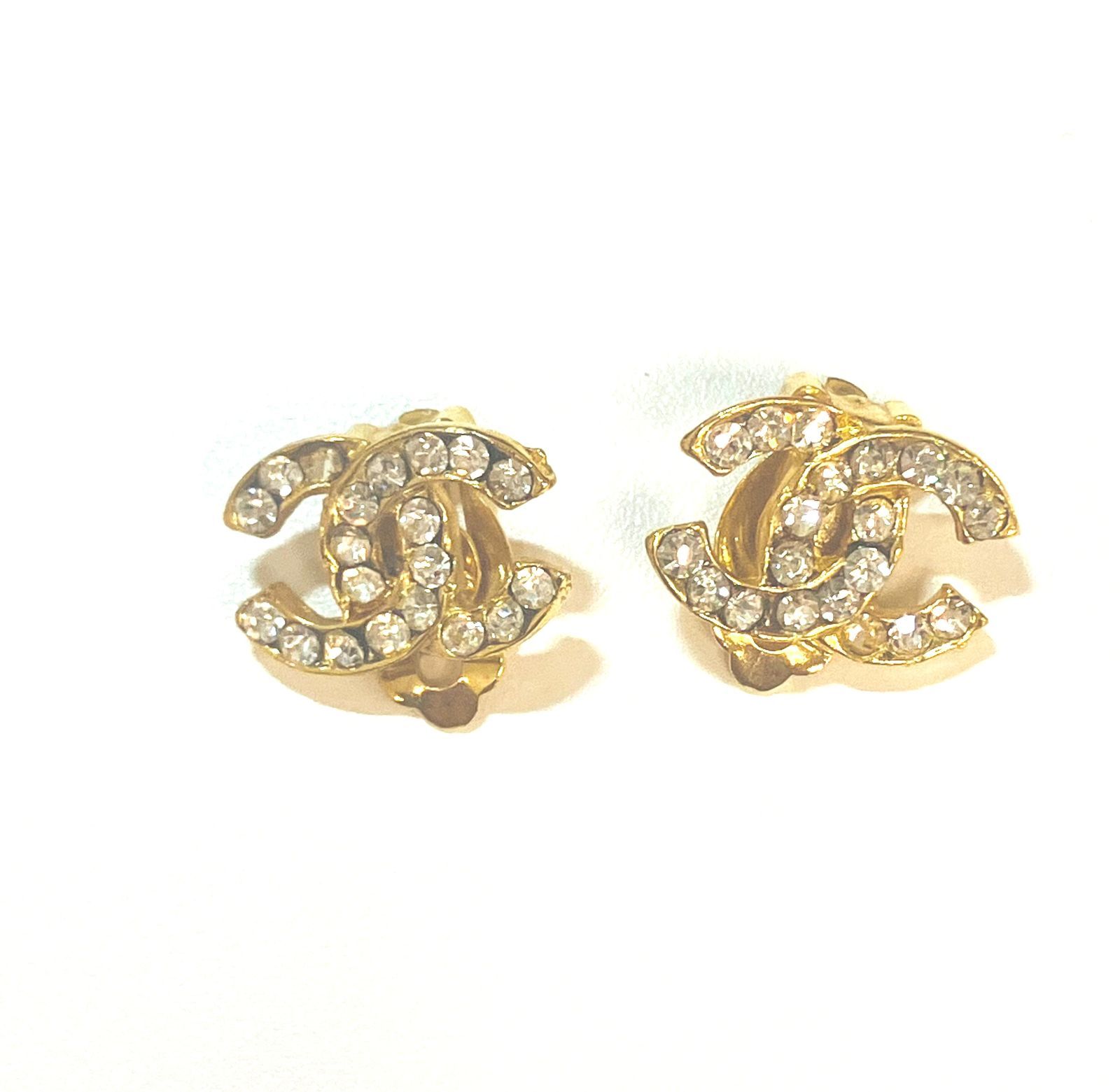 CHANEL シャネル COCOマーク ラインストーンイヤリング Y3178