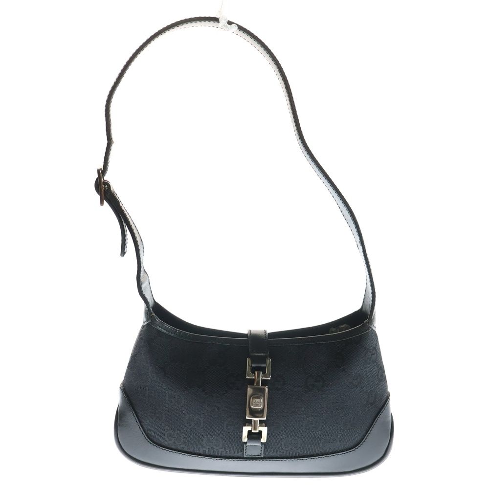 GUCCI グッチ GGキャンバス ジャッキー レザーワンショルダーバッグ ブラック レディース 0072039