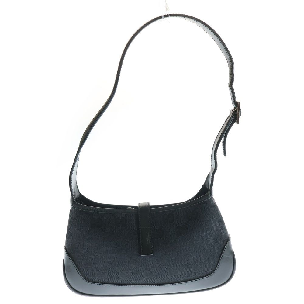 GUCCI グッチ GGキャンバス ジャッキー レザーワンショルダーバッグ ブラック レディース 0072039