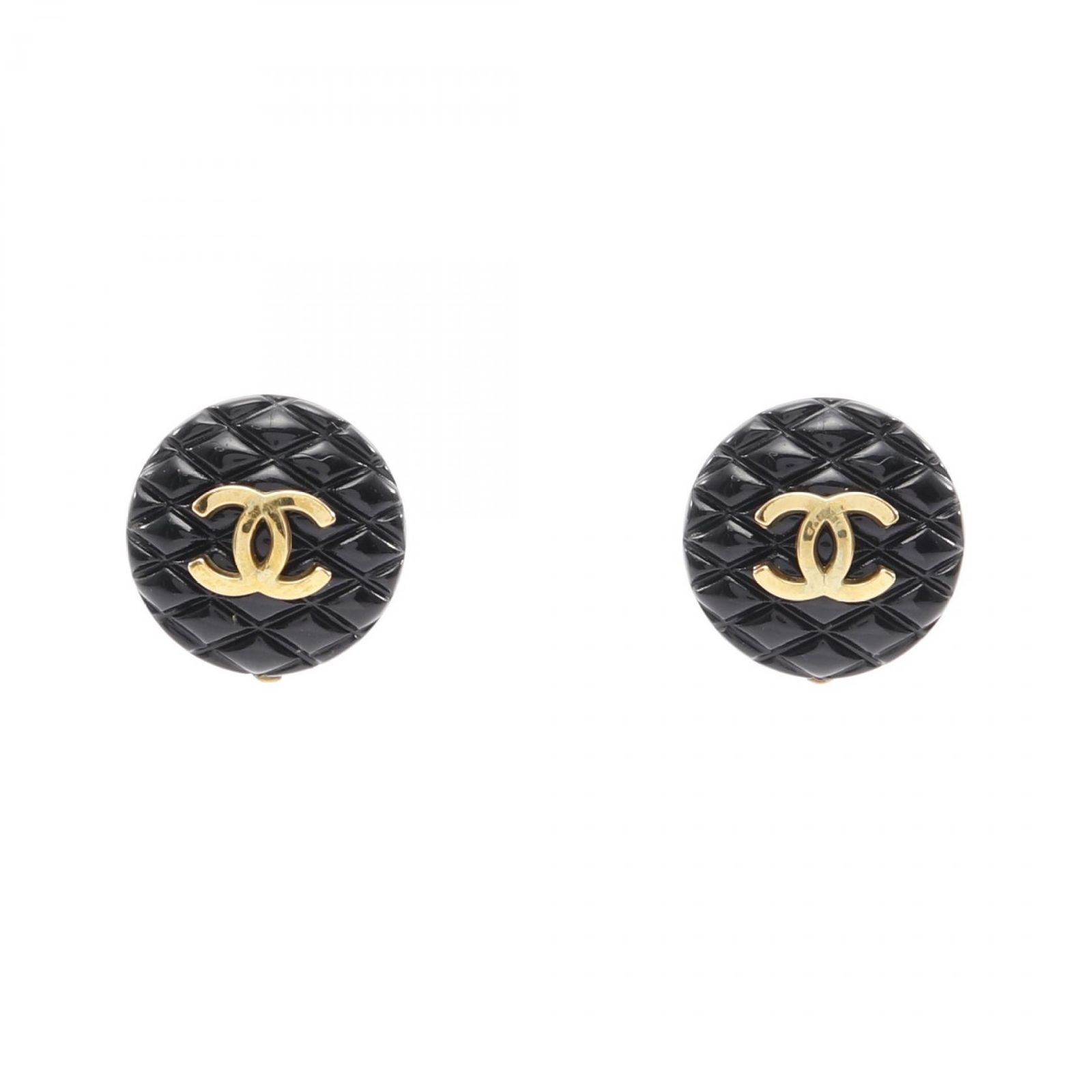 シャネル CHANEL イヤリング ココマーク マトラッセ GP ゴールドメッキ イヤリング レディース Used B