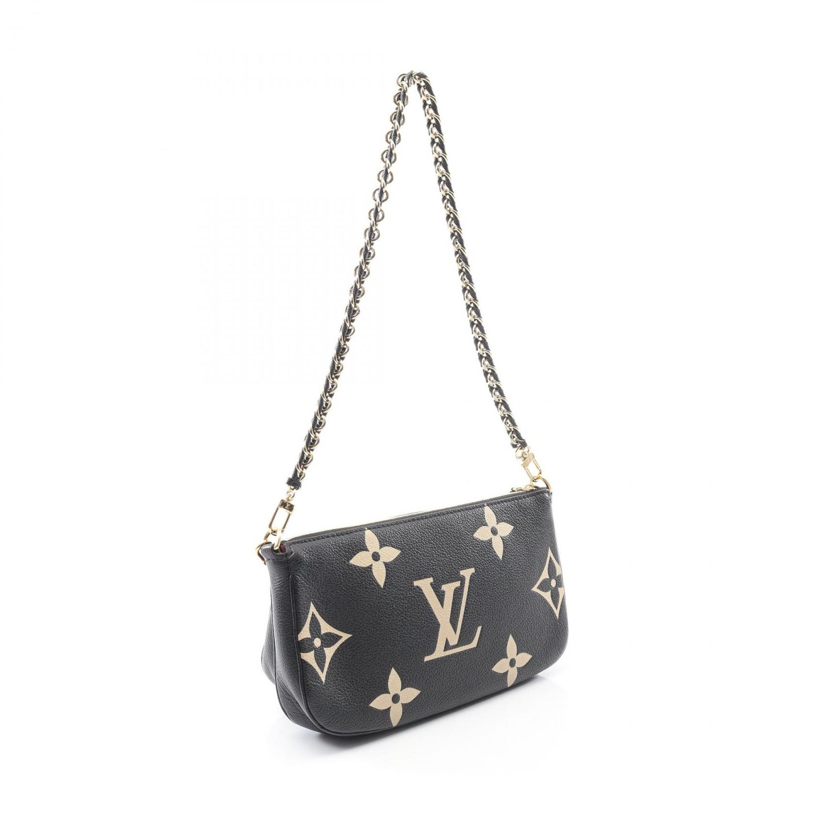 ルイ ヴィトン LOUIS VUITTON ショルダーバッグ ミュルティ ポシェット アクセソワール バイ M45777 ブラック ベージュ レザー ミュルティ ポシェット アクセソワール