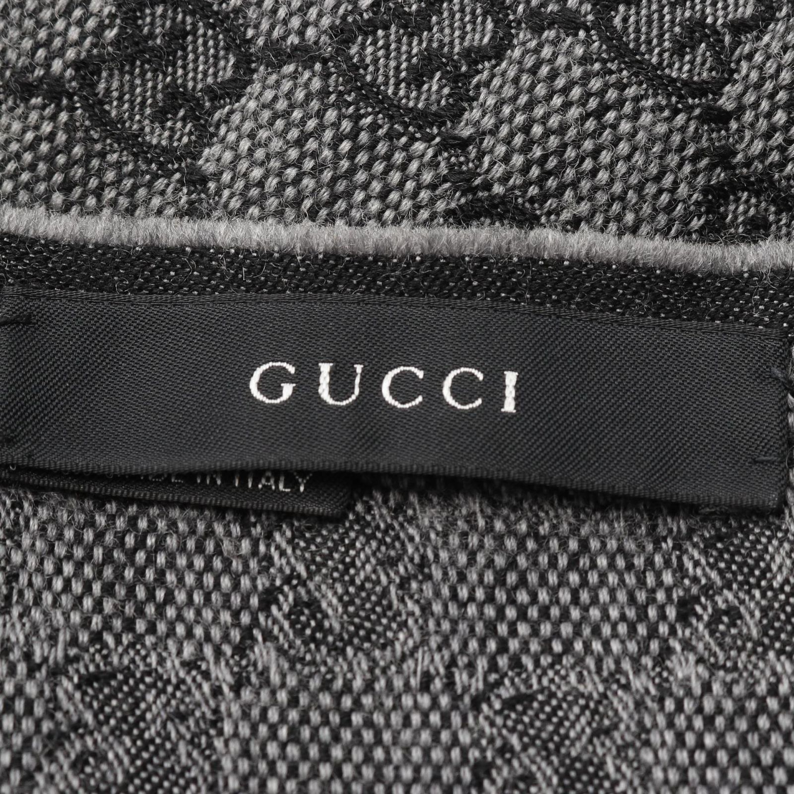グッチ GUCCI マフラー GG柄 ウール シルク マフラー レディース Used B