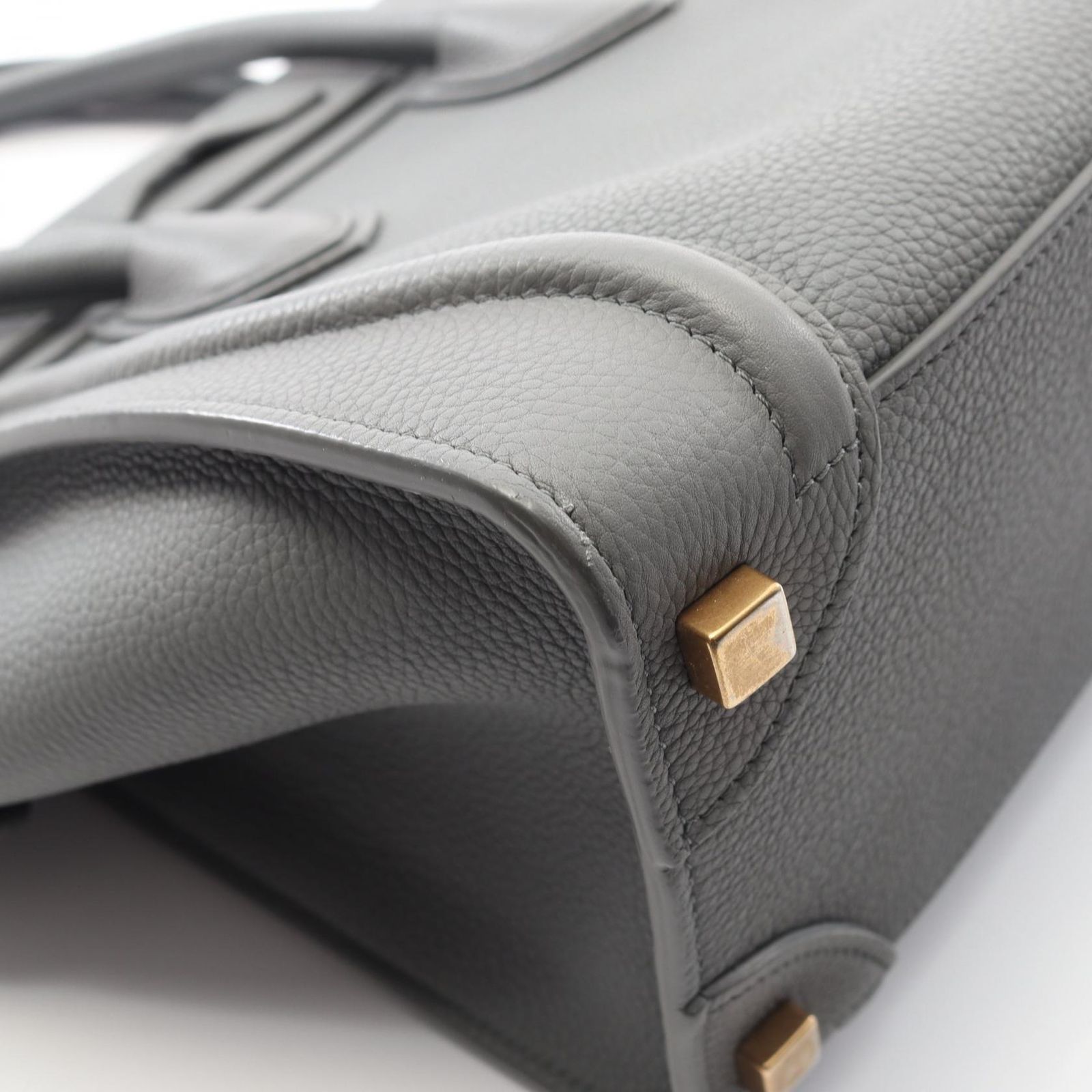 セリーヌ CELINE トートバッグ ラゲージ マイクロショッパー グレー レザー ラーゲジ マイクロ ショッパー レディース Used A DECORATOM_COM_BR