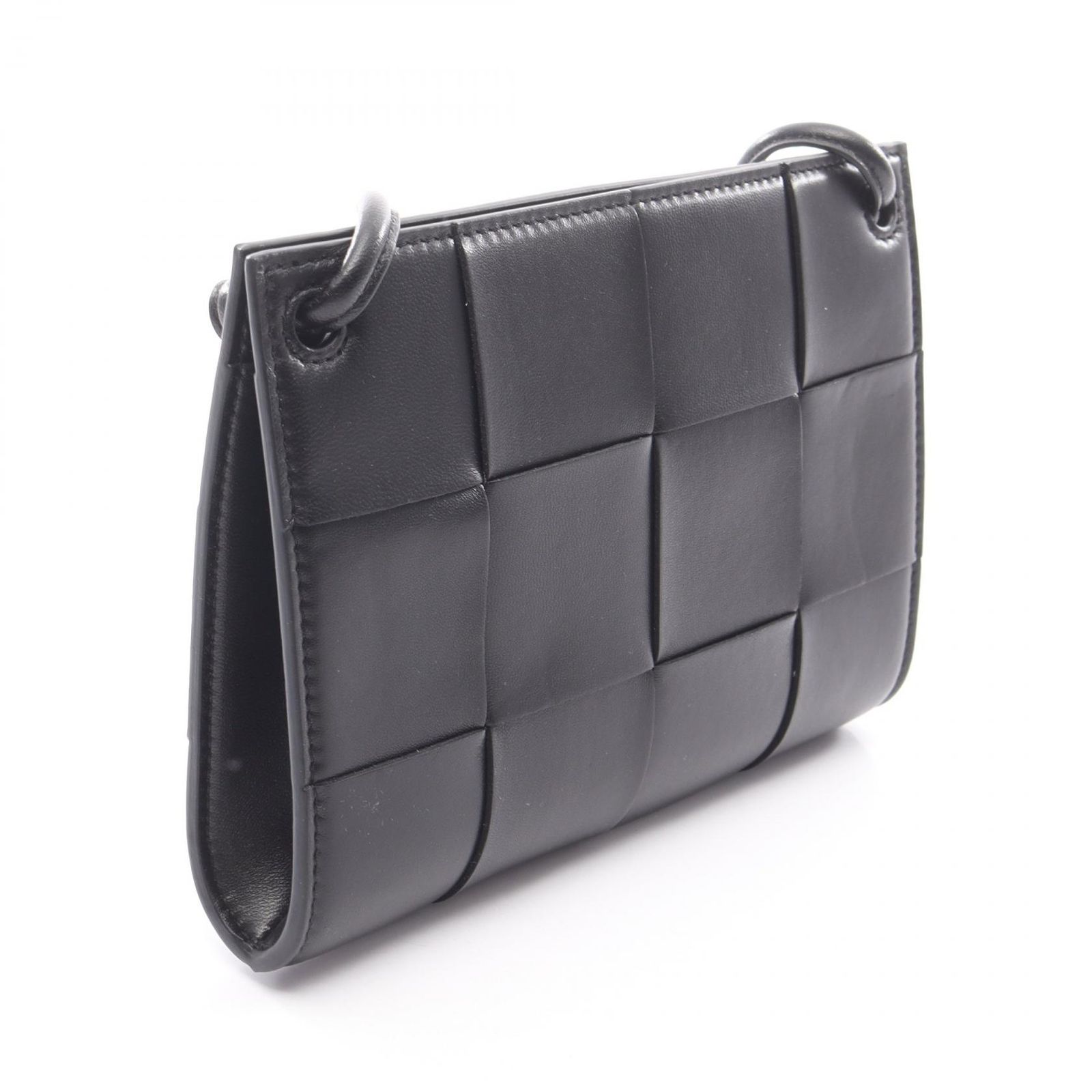 ボッテガヴェネタ BOTTEGA VENETA ショルダーバッグ ミニ カセット マキシイントレチャート 755842VCQC28425 ブラック レザー ショルダーバッグ レディース DECORATOM_COM_BR