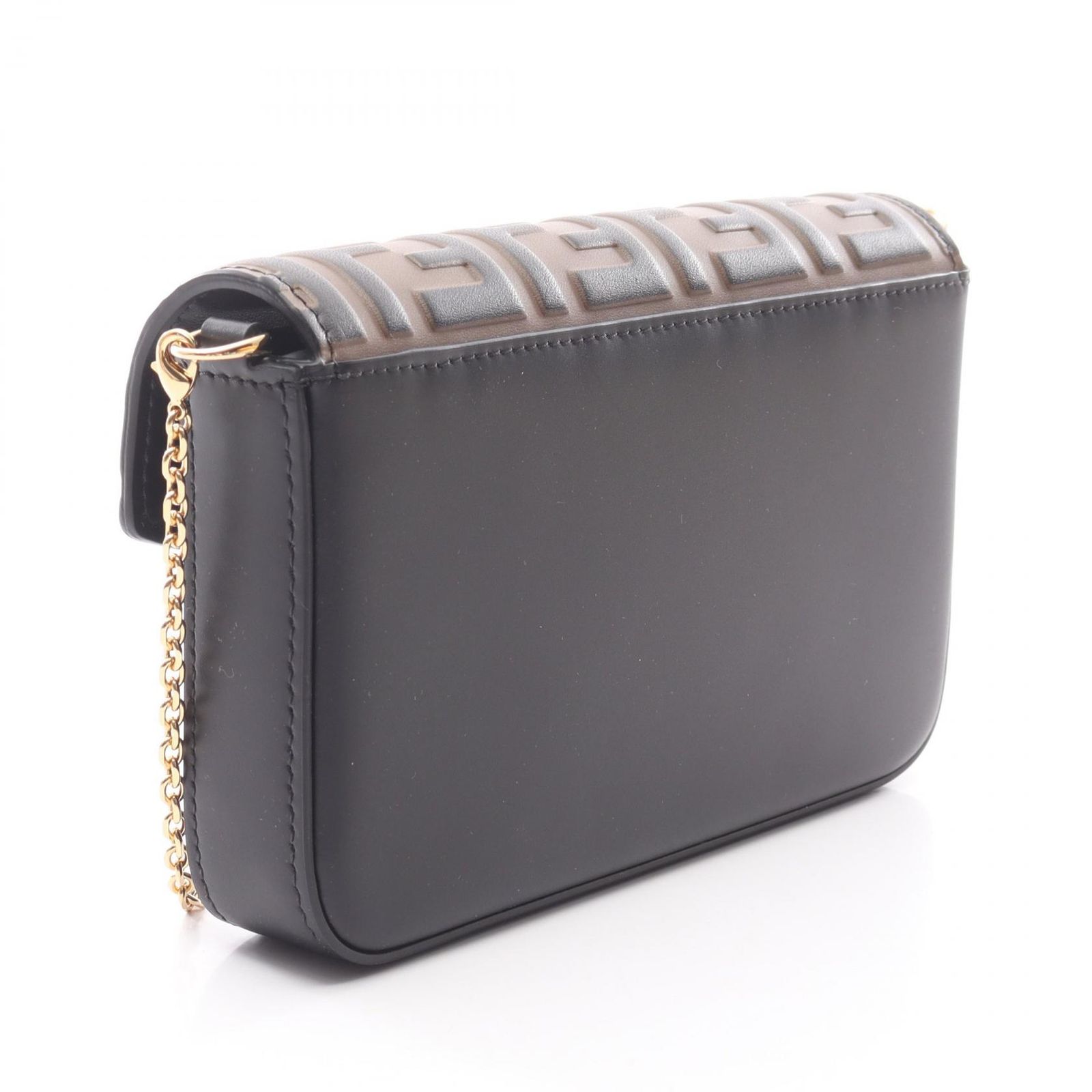 フェンディ FENDI ショルダーバッグ FFダイヤモンド ズッカ エンボス 8M0509AVN9F13VK ブラウン ブラック レザー チェーンウォレット レディース