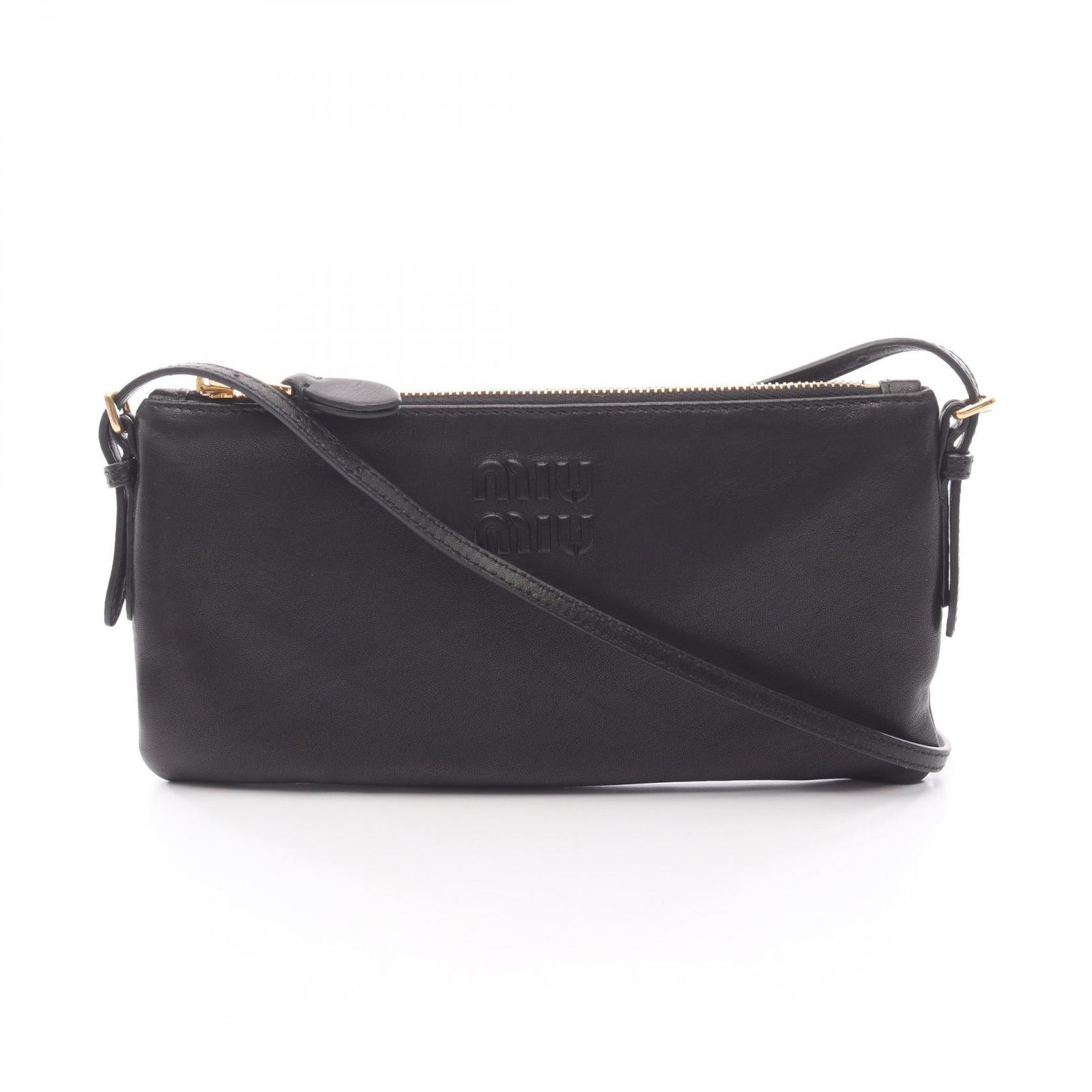 ミュウ ミュウ Miu Miu ショルダーバッグ 5NI007AEFXF0002 ブラック レザー ショルダーポーチ レディース