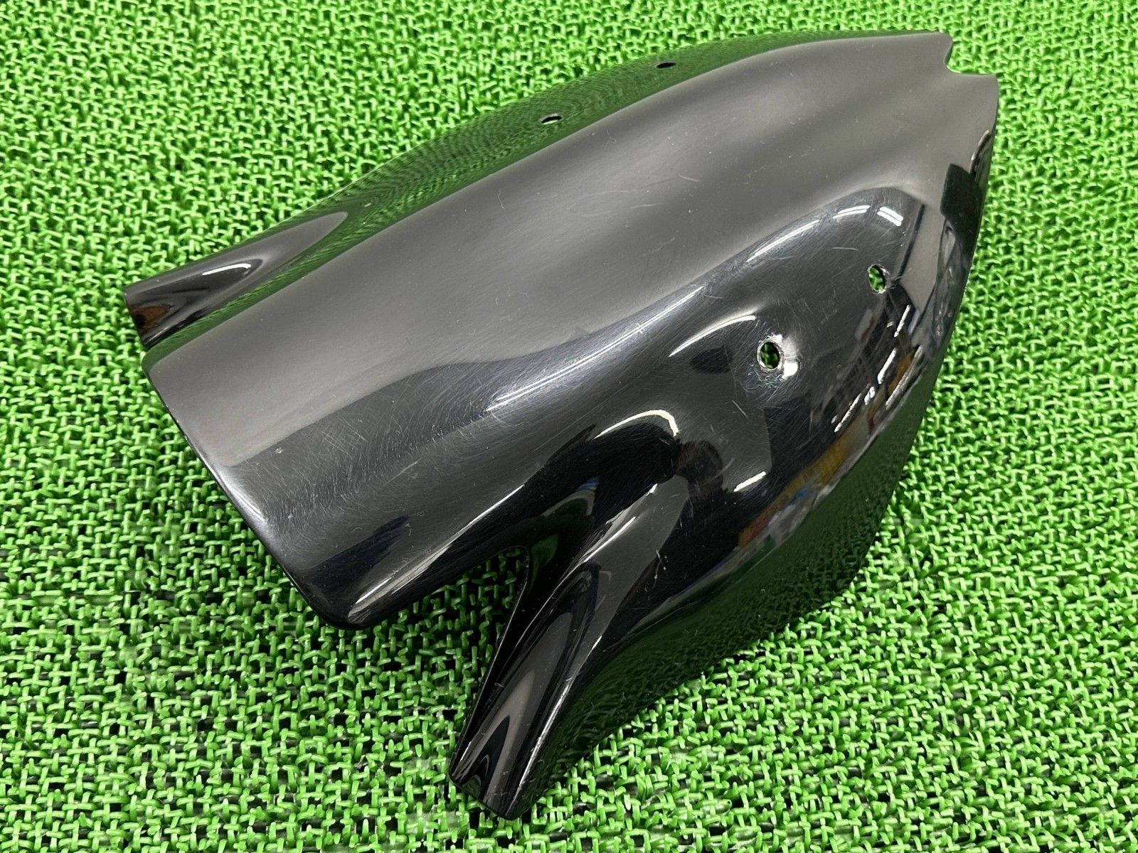 Puig製Z1000 スクリーン 社外 バイク 部品 ZRT00B 07年-09年 ブラック レーシングスクリーン バイザー 割れ欠け無し Ie