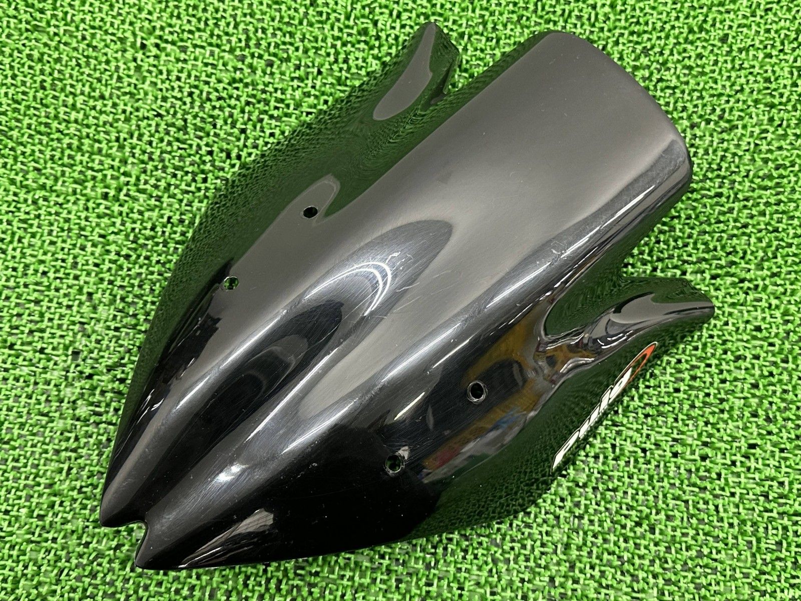 Puig製Z1000 スクリーン 社外 バイク 部品 ZRT00B 07年-09年 ブラック レーシングスクリーン バイザー 割れ欠け無し Ie