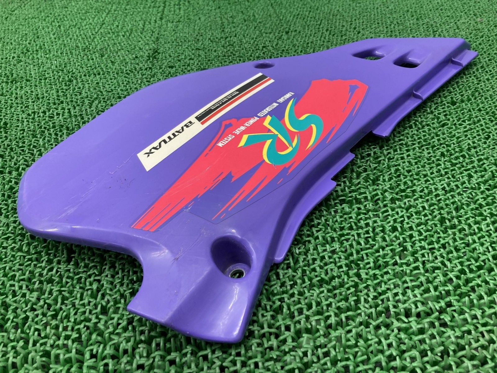 KDX125SR サイドカバー 左 紫 36001-1433 カワサキ 純正 バイク 部品 DX125A 91年モデル シートカウル 割れ欠け無し 品薄 Qy