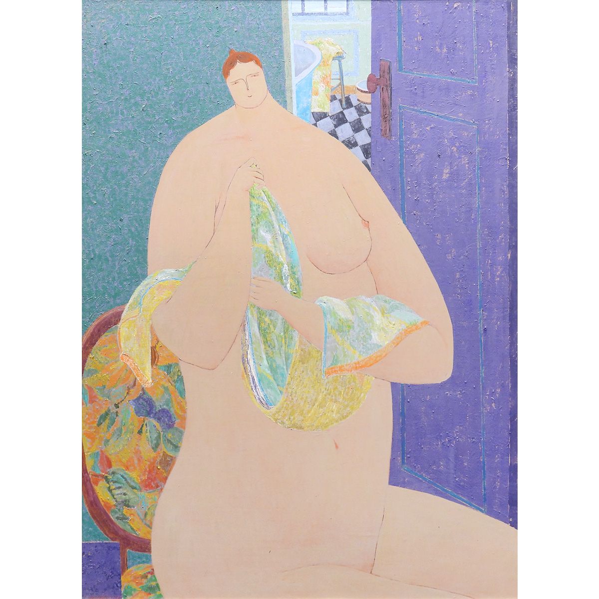 金森宰司 ライフ 湯上がりさわやか 油彩20号 人物画 女性像 裸婦 美人画 入浴 日動画廊取り扱い アート 原画 絵画 げ交渉