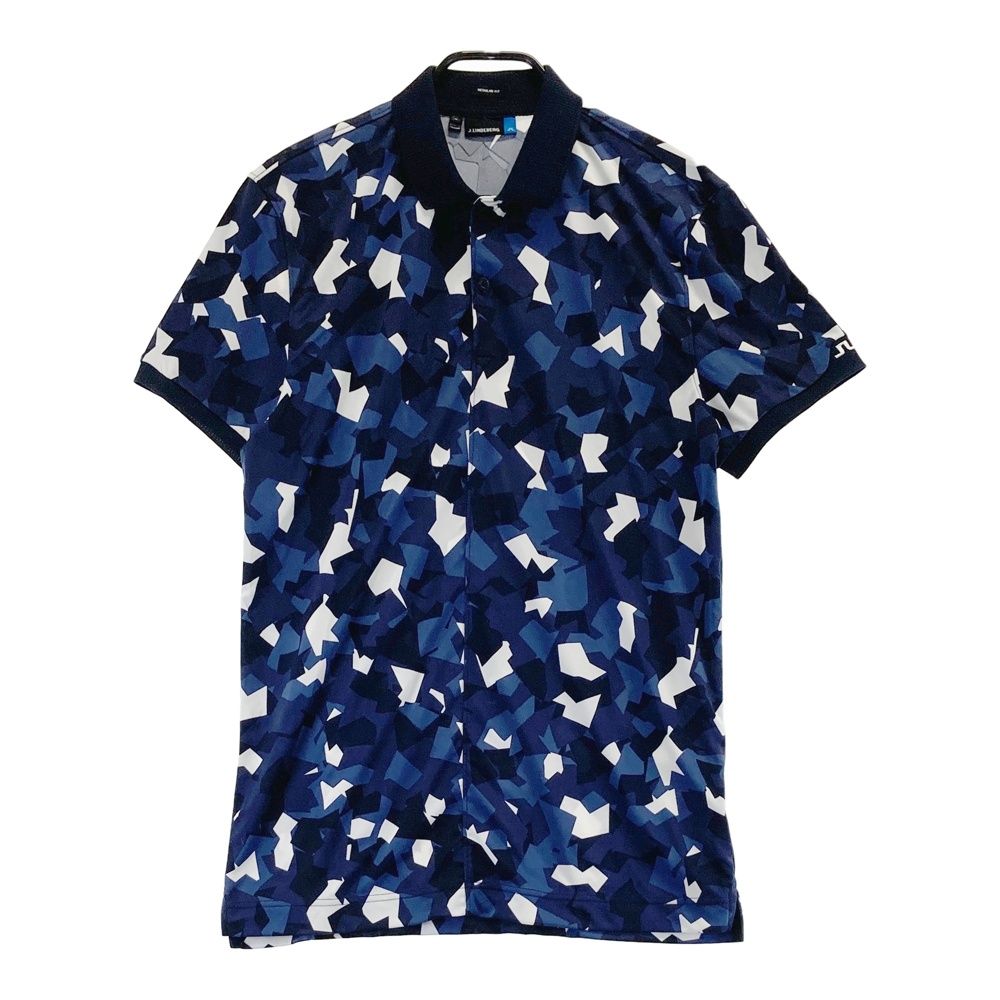 サイズ：M J.LINDEBERG ジェイリンドバーグ  半袖ポロシャツ 総柄 ネイビー系 [240101541918] ゴルフウェア メンズ ストスト
