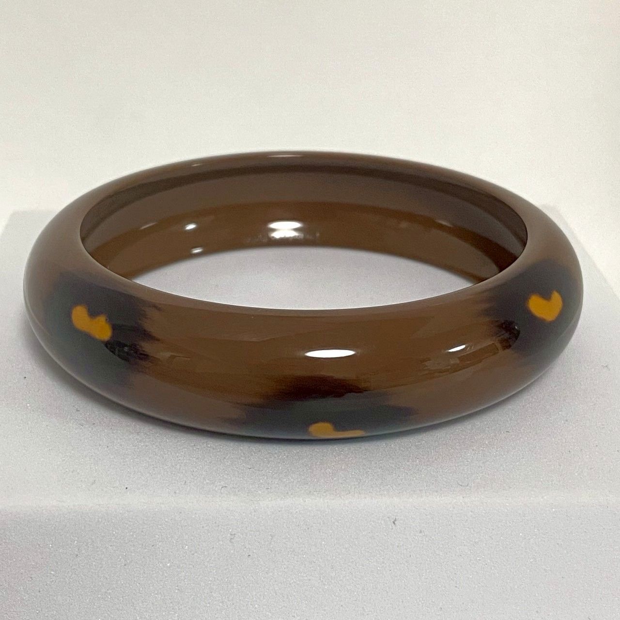 3792 HERMES エルメス ラッカーウッド バングル レオパード 美品