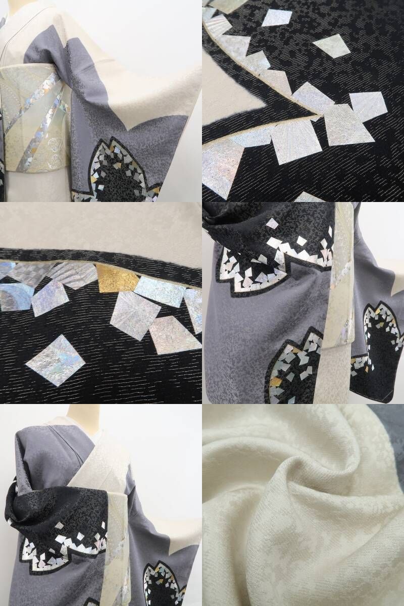  ❁tomihisa❁ ２点セット 堀省平 落款 桜 箔散らし 着物 纏えば気分華やぐ 桜と箔の煌めき 訪問着 袋帯 6859 訪問着 付け下げ 着物