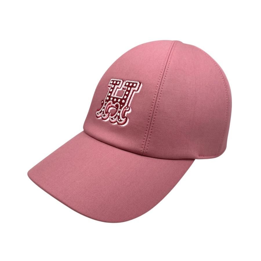 E4732 エルメス 帽子 キャップ キャスケット セレナ Hエレクトリック H252009N 3L58 58サイズ コットン Hロゴ刺繍 ローズ ソルベ ピンク HERMES