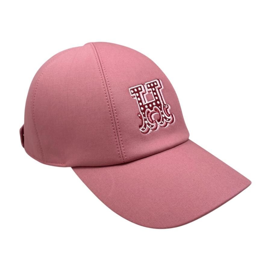 E4732 エルメス 帽子 キャップ キャスケット セレナ Hエレクトリック H252009N 3L58 58サイズ コットン Hロゴ刺繍 ローズ ソルベ ピンク HERMES