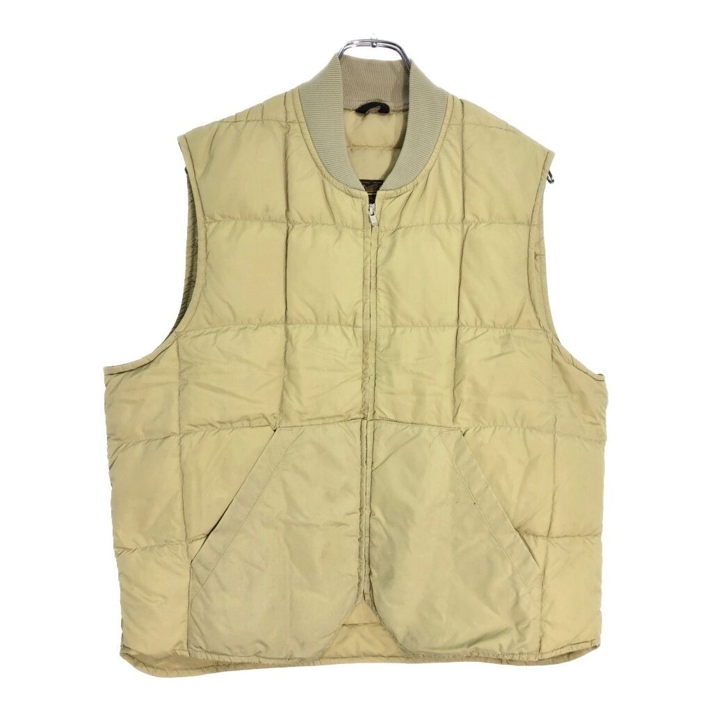 80年代 カナダ製 Eddie Bauer エディーバウアー カナディアン ダウンベスト アウトドア ベージュ(メンズ 44)中古 古着 V6224 80年代 カナダ製 Eddie Bauer エディーバウアー カナディアン ダウン