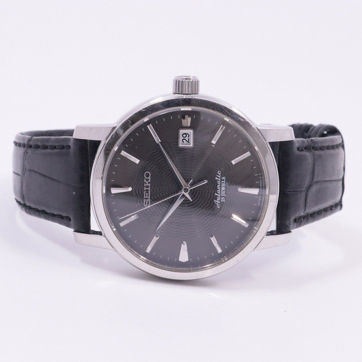 SEIKO セイコー メカニカル 自動巻き メンズ 腕時計 グレー文字