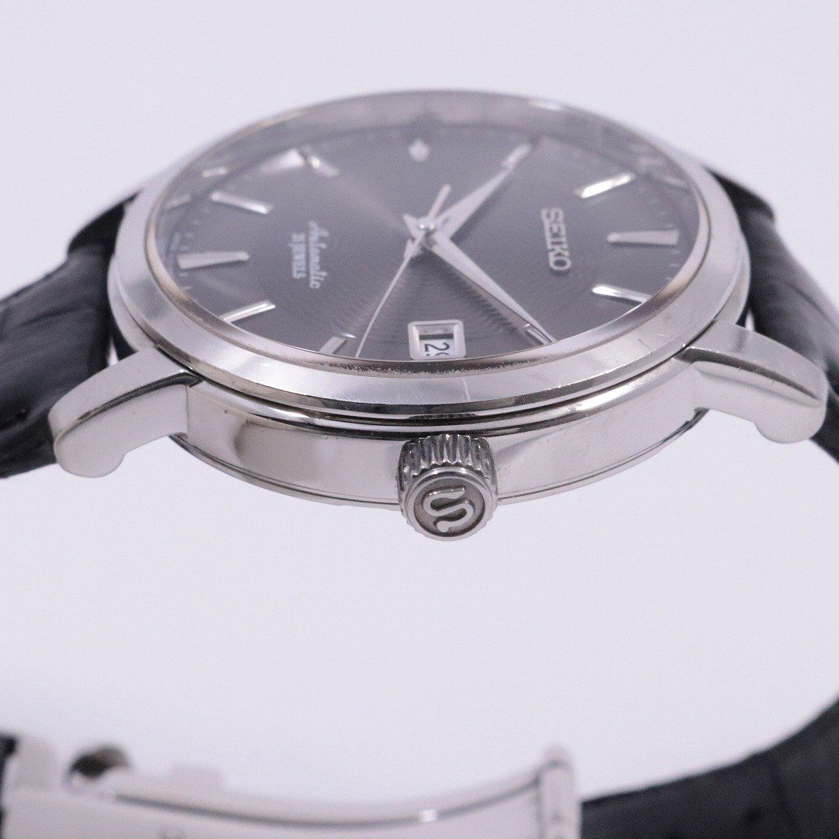 SEIKO セイコー メカニカル 自動巻き メンズ 腕時計 グレー文字
