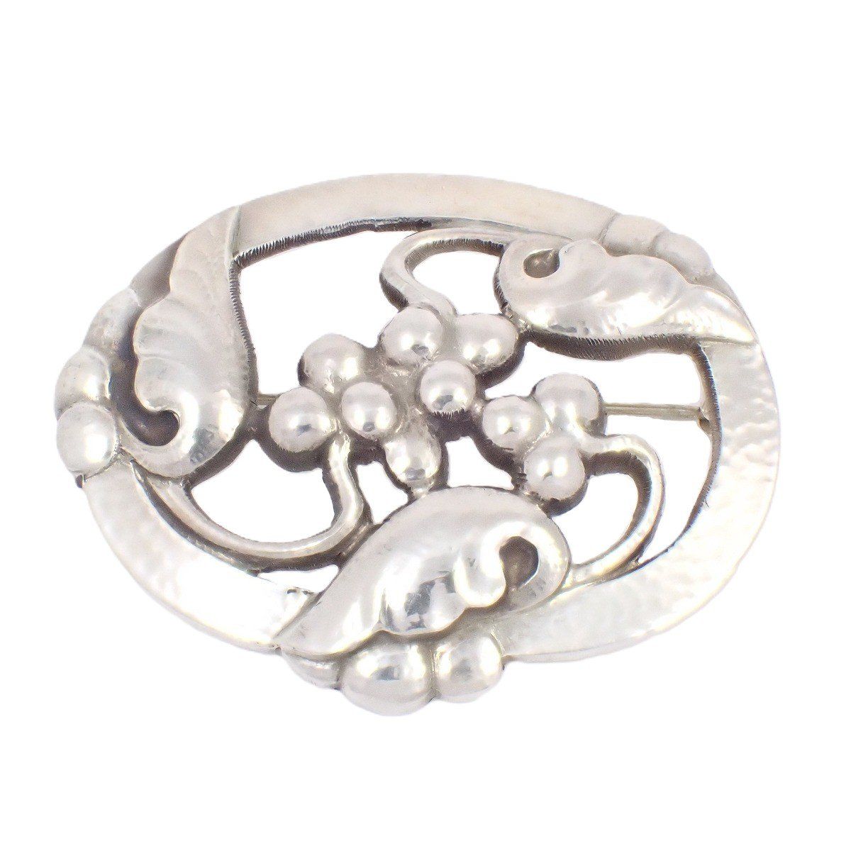 GEORG Georg Jensen ジョージジェンセン シルバー ブローチ 琥珀 42 