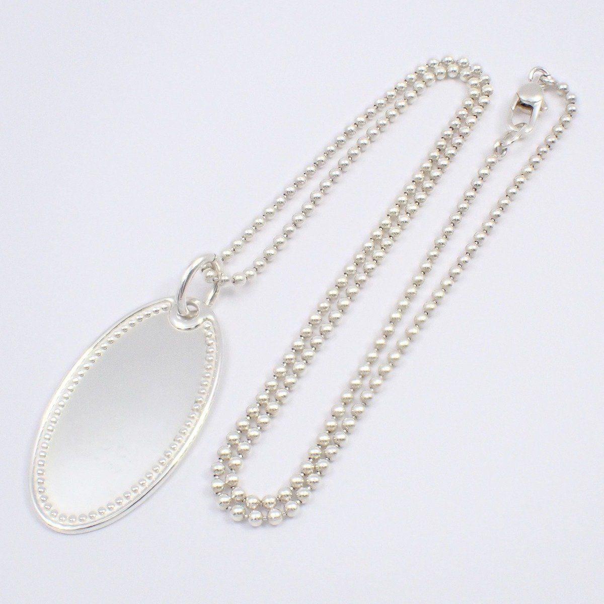 GUCCI グッチ オーバル プレート ボールチェーン ネックレス シルバー