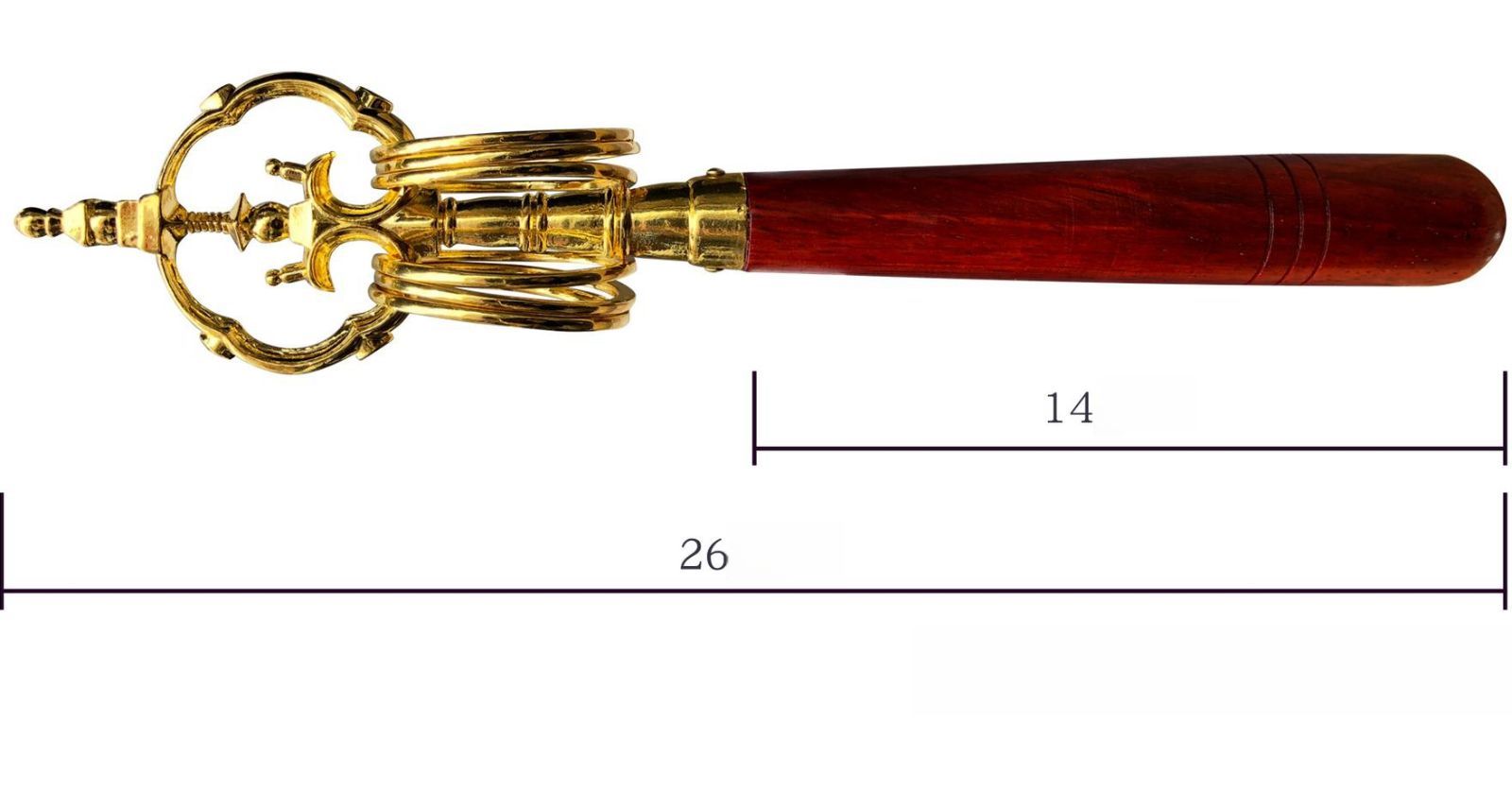 錫杖 禅杖 密教法具  無垢材ハンドル 合金法杖 仏具 コンパクト 寺院仏具26CM しゃくじょう