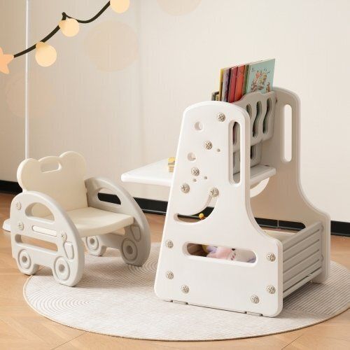 絵本棚セット 椅子付き ホワイトボード付き 学習 おもちゃ収納 ラック 絵本棚 本棚 子供用シェルフ 収納棚 収納 おもちゃ箱