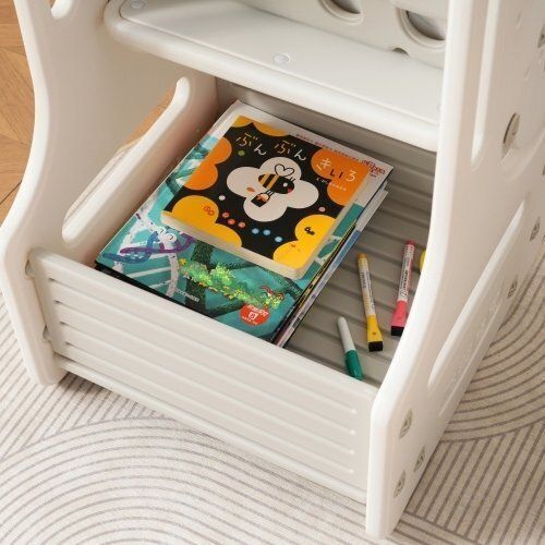 絵本棚セット 椅子付き ホワイトボード付き 学習 おもちゃ収納 ラック 絵本棚 本棚 子供用シェルフ 収納棚 収納 おもちゃ箱 MARWIL-DEMENAGEMENTS_CH