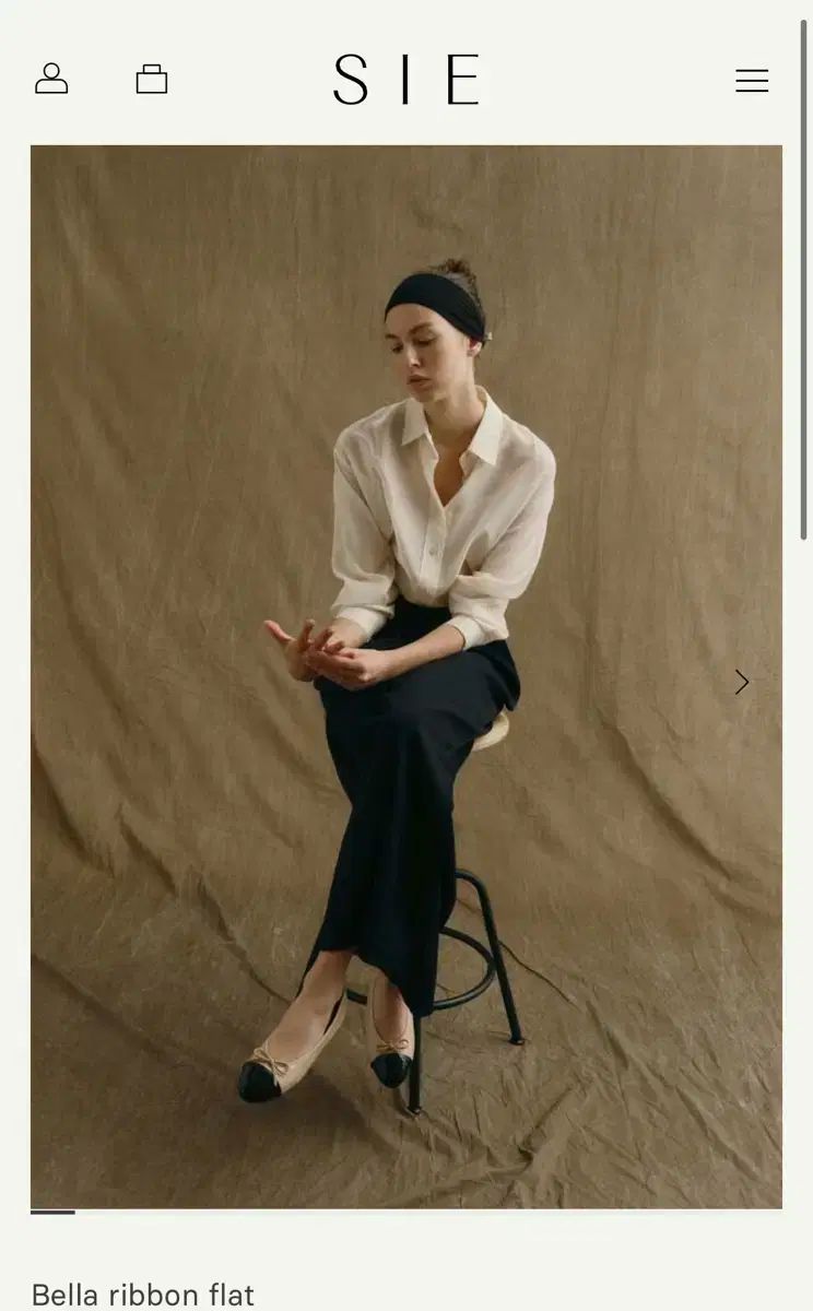 シエ SIE ベラ リボン フラットシューズ ベージュ 240