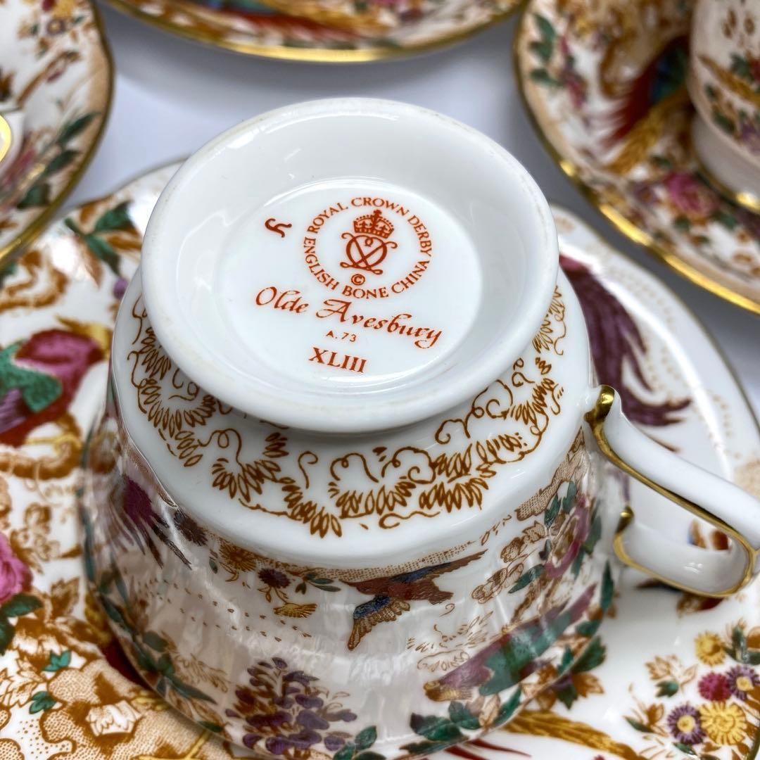 ロイヤルクラウンダービー オールドエイビスカップ-ソーサー6客 共箱