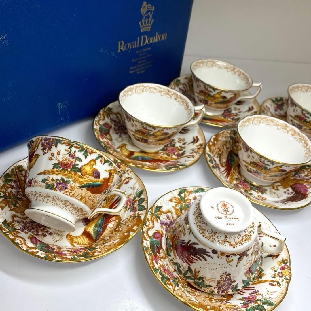 ロイヤルクラウンダービー エイビスカップ-ソーサー6客 共箱