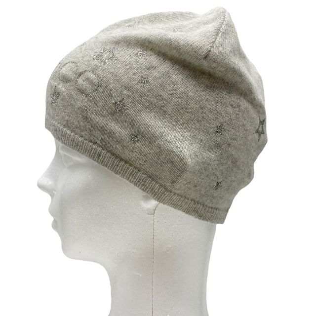 ジミーチュウ ニットキャップ サマーニット キャップ 帽子 ロゴ ラメ ウール グレー シルバー JIMMY CHOO レディース 上品な印象 感あるデザイン 洗練された佇まい