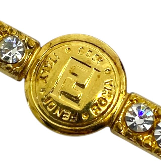 美品　FENDIバレッタ　ラインストーン フェンディ ヘアピン ヘアクリップ バレッタ アクセサリー ライン