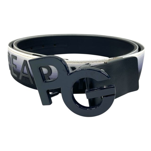 パーリーゲイツ PGバックル テープ ベルト ロゴ バックル ゴルフ アクセサリー ブラック グラデーション レザー PEARLY GATES メンズ リユース スタイリッシュ 人気 おしゃれ ブランドロゴ 正規品