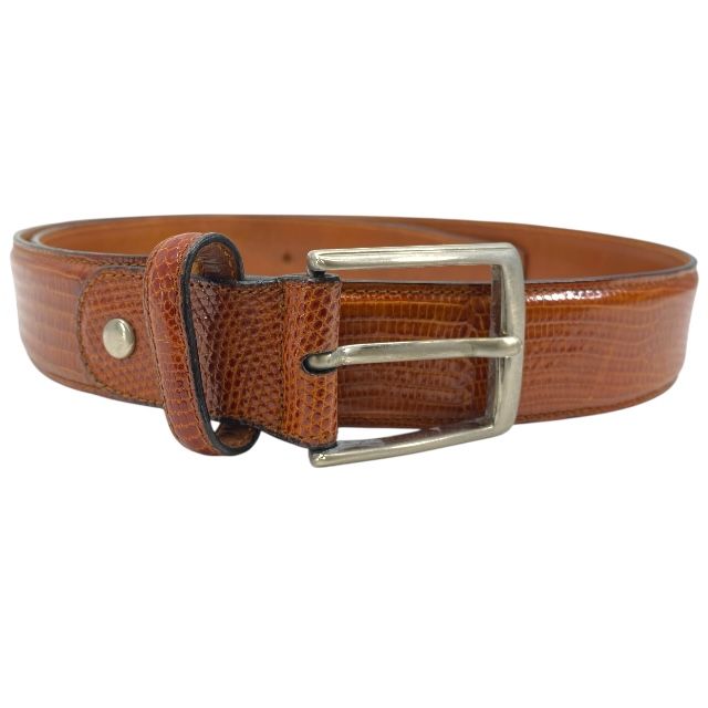 カルミナ 2571 リザード レザー ベルト ヴィンテージ アクセサリー ブラウン シルバー 110|44 CARMINA メンズ 上質 人気 おしゃれ スタイリッシュ ブランドロゴ 正規品
