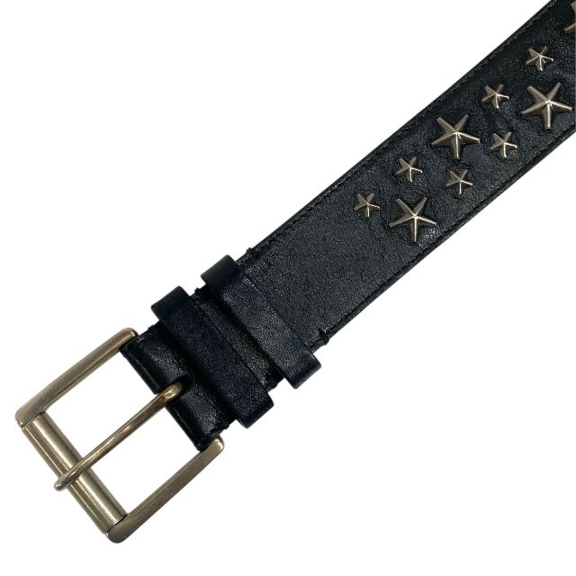 ジミーチュウ スタースタッズ レザー ベルト アクセサリー ブラック シルバー サイズ85 JIMMY CHOO メンズ 人気 定番 感 おしゃれ モード