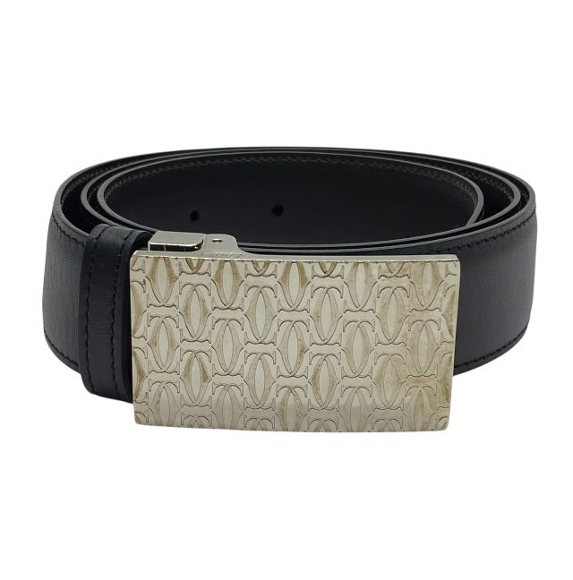 カルティエ L5000405 ハッピーバースデー リバーシブル ベルト レザー アクセサリー ブラック シルバー Cartier メンズ 定番 感 人気 上品