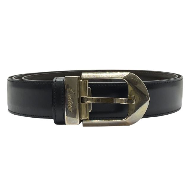 カルティエ Cアロンジェ リバーシブル ベルト レザー アクセサリー ブラウン ブラック シルバー Cartier メンズ 定番 人気 感 上品