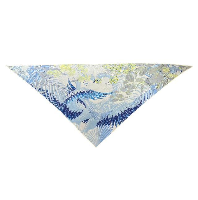 エルメス スカーフ カレ ジェアン トライアングルジェアン アクセサリー 総柄 シルク ブルー ホワイト マルチカラー HERMES レディース 人気 感 上品 華やか エレガント