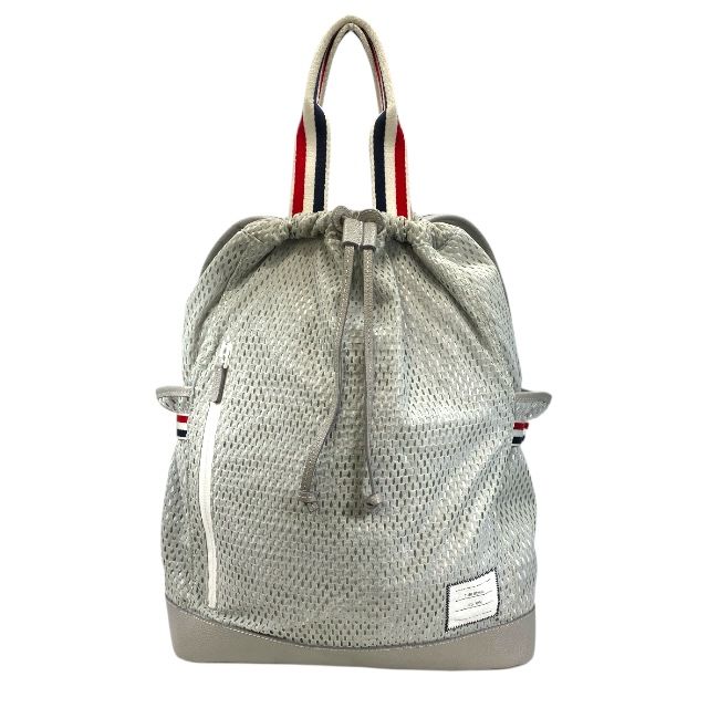 トムブラウン リュックサック バックパック トートバッグ メッシュ ストライプウェビング 軽量 グレー THOM BROWNE ユニセックス 人気 定番 感 おしゃれ 収納力