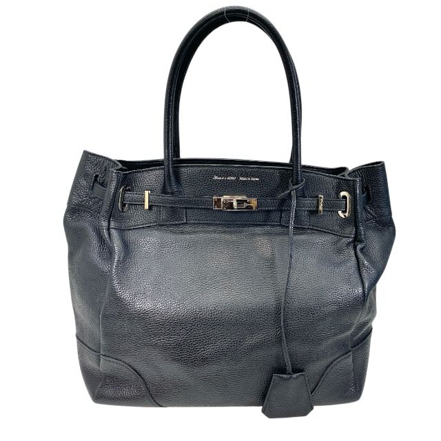 エーディーエムジェイ ハンドバッグ トートバッグ クロシェット シボ革 型掛け A4 レザー ブラック×ピンク A.D.M.J レディース 人気 定番 上品 感 エレガント