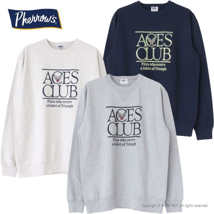 フェローズ PHERROW'S プリントスウェットTシャツ 25W-PVGS2 メンズ 日本製 長袖 ACES CLUB フェローズ PHERROW'S プリントスウェットTシャツ 25W-PVGS2 メンズ