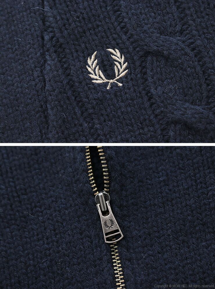 フレッドペリー FRED PERRY ハーフジップケーブルニットジャンパー