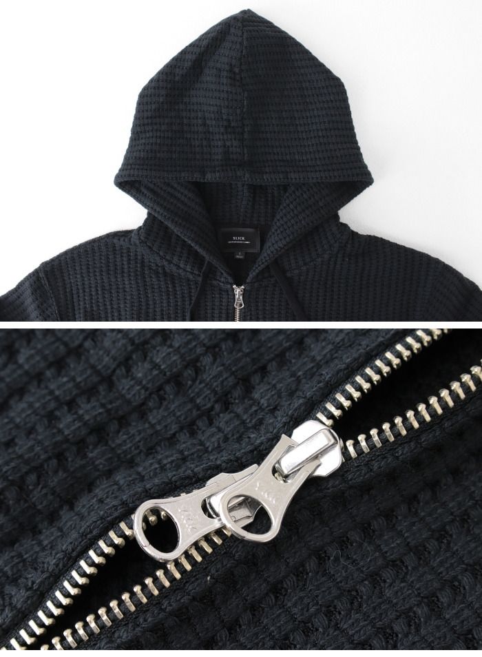 スリック SLICK ビッグワッフルジップパーカー 5131015 メンズ ダブル