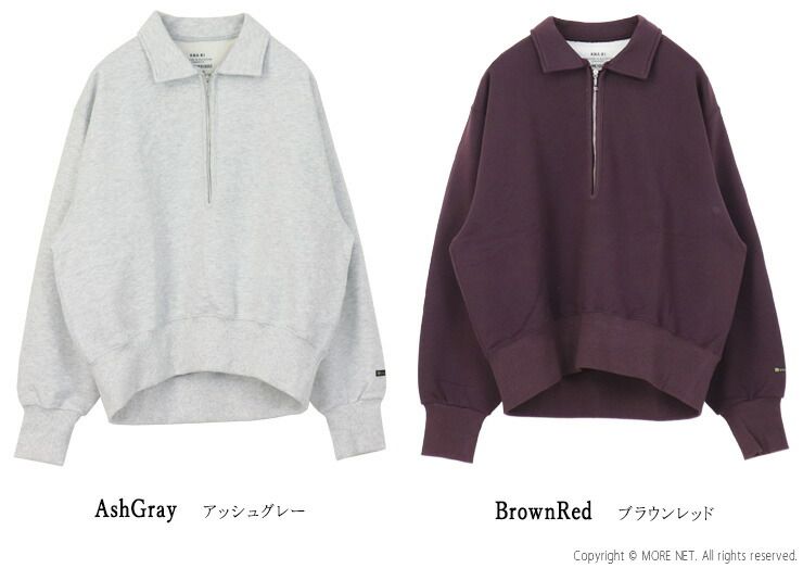 カーキ KHA:KI ハーフジップスウェットシャツ MIL25FCS3466 長袖