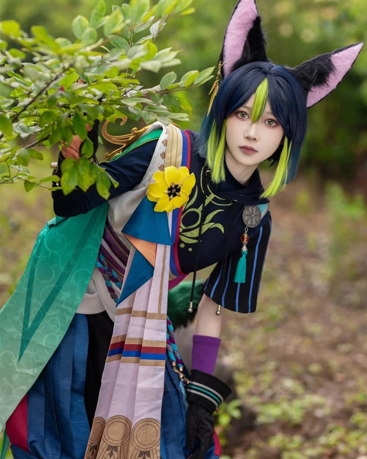 仮装 大人用 文化祭 コスチューム Genshin フルセット コスプレ衣装 Tighnari 原神 レンジャー長 cosplay ウィッグ付き ティナリ コスプレ ティナリ ウィッグ付きS 神併