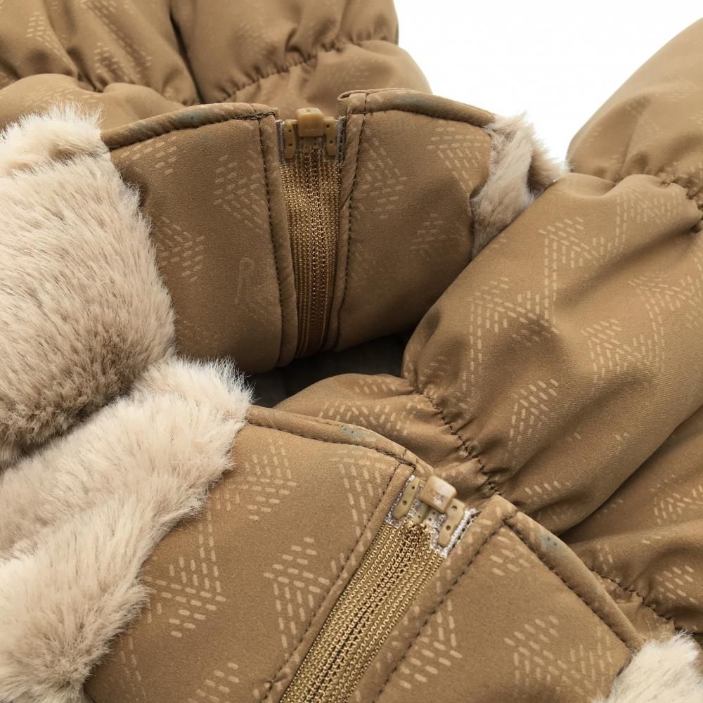 超 レザレクション レッグウォーマー ブラウン 総柄 裏地ファー ウール混 レディース フリーサイズ ゴルフウェア Resurrection LLC-HASEGAWATOSO_COM