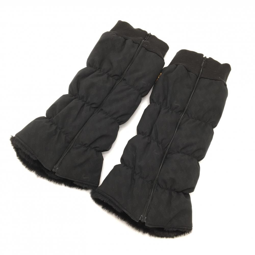 レザレクション レッグウォーマー 黒 総柄 裏地ファー レディース フリーサイズ ゴルフウェア Resurrection