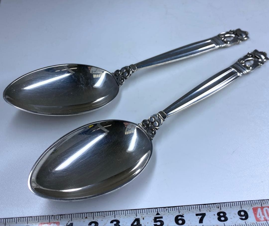 ジョージジェンセン エコーン ディナースプーン 2点87g東な7-0128☆2F