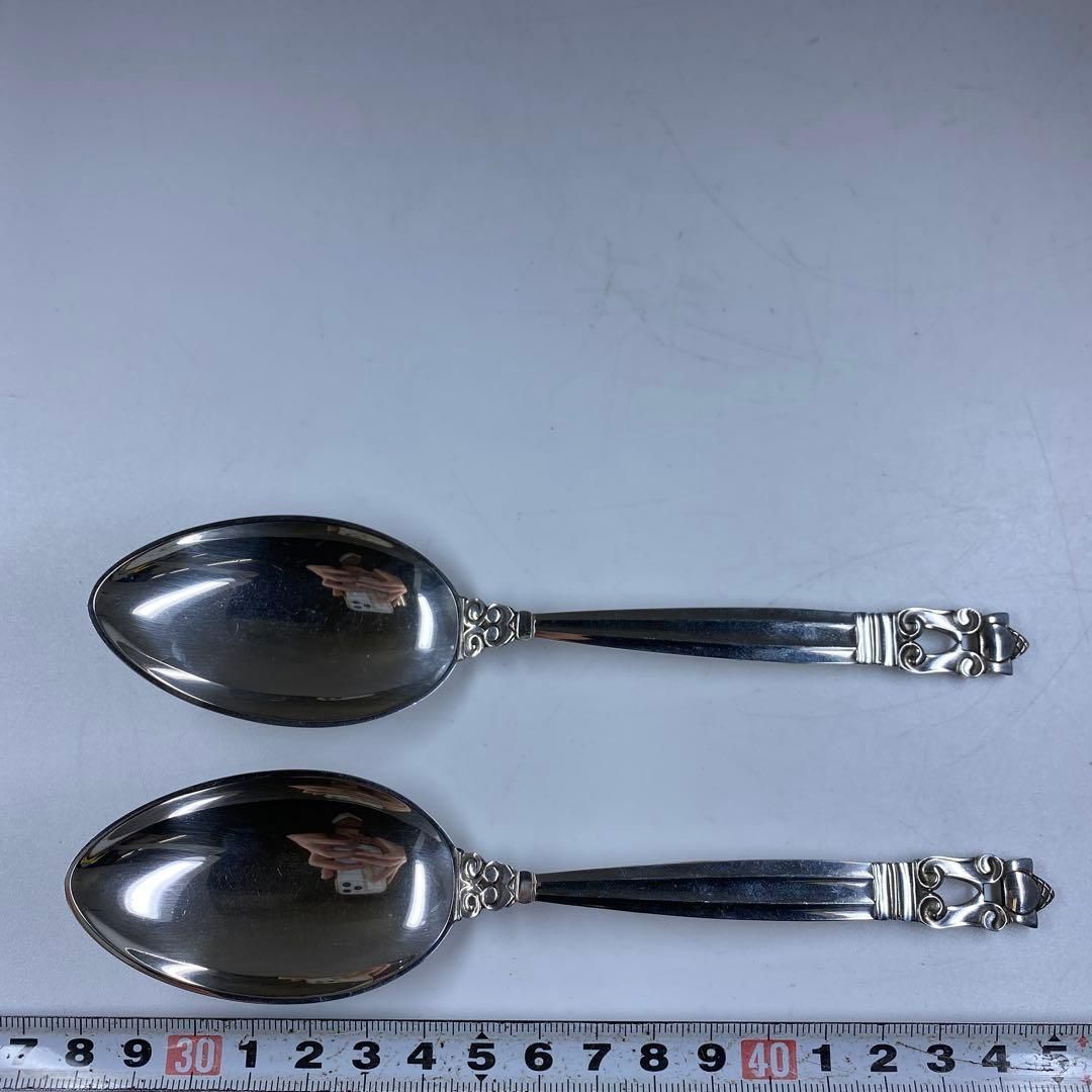 ジョージジェンセン エコーン ディナースプーン 2点87g東な7-0128☆2F