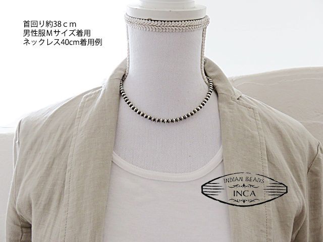 インディアンジュエリー ネックレス ナバホパール 5mm ハンドメイド 